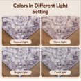 thumbnail image 7 of Design&I 5'x7' Washable Area Rug Tie Marbled Dye Cloudy Triangular Frame Gradient Swirl Purple for Dining Room, Under Table, Home Office, Snag-Free, Skid-Resistant, 7 of 7