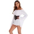 thumbnail image 4 of SWSMCLT Women's Acting 2 Piece Colonial Billowy Renaissance Victorian Outfits Elastic Bunched Off Shoulder Blouse Top White 12, 4 of 5