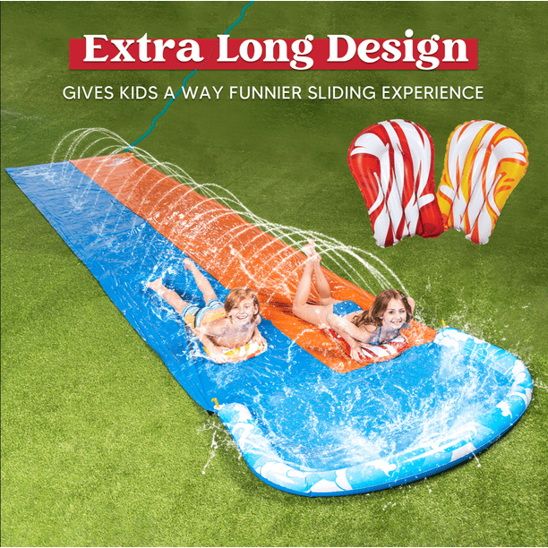 JOYIN 22.5ft Water Slides and 2 Bodyboards, Lawn Water Slide Summer