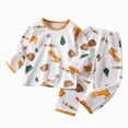 thumbnail image 5 of CAUYDYToddler Baby Boy Girl Clothes Fall Clothes DolphinPrint Long Sleeve Pullover Tops + Pant Sets Toddler Winter Outfits(L101-Orange,2-3 Y), 5 of 5