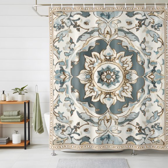 Shower Curtains for Bathroom, Farmhouse Boho Waterproof Fabric Shower Curtain, Vintage Farmhouse Bohemia Pattern Art Decorative Bathroom Curtain for Bathtub, 36"x72", No Hooks Included