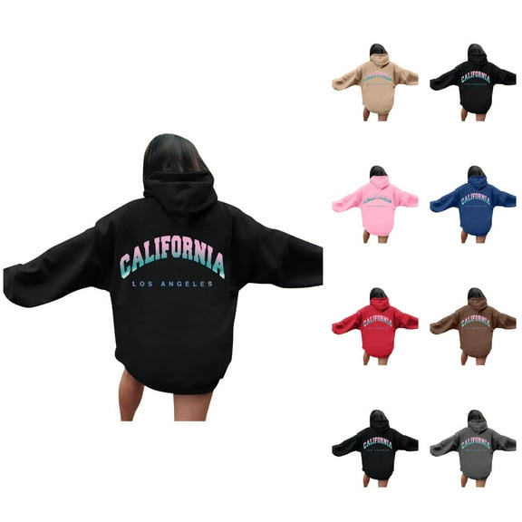California Los Angeles Hoodie 2025 Y2K Graphic Hoodies with Pockets Streetwear Hooded Sweatshirt Hoodie Women Pullover