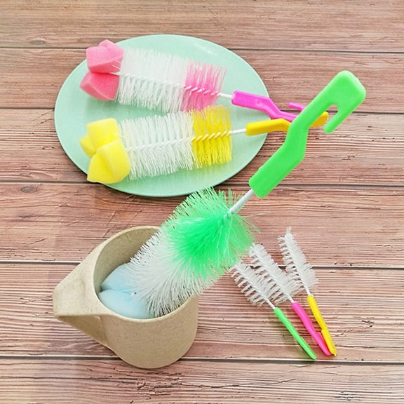 CHENjy Multi-Purpose Baby Bottle Brush Cleaner with Nipple Brush for Glass Teapot and Spout Cleaning Tool Set 9.06 in
