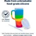 thumbnail image 2 of Silipint 32oz Silicone Tumbler with Handle, Flip Lid and Straw – BPA-Free, Non-Toxic, Unbreakable, Freezer, Microwave, Dishwasher Safe Tumbler Perfect for Tea, Cold Water, Smoothies (Prism), 2 of 7