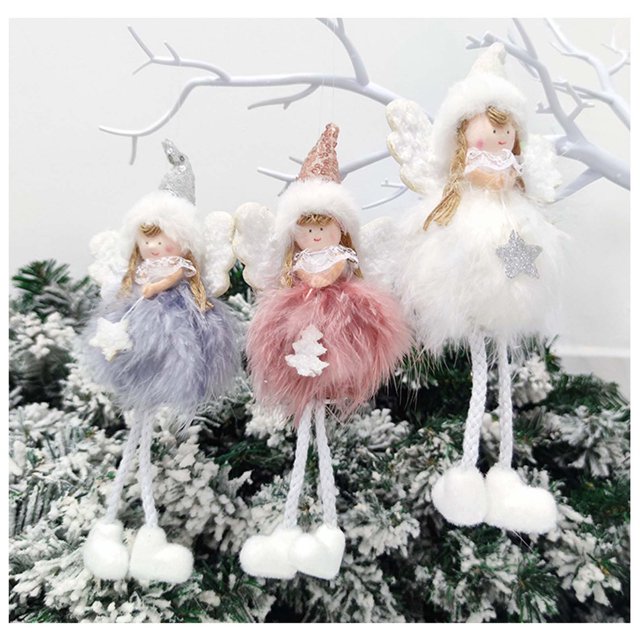 Teissuly Christmas Decoration, Sitting Posture Hanging Leg Angel Doll Pendant Christmas Tree Little Angel Pendant Gift Teissuly WER202311016720