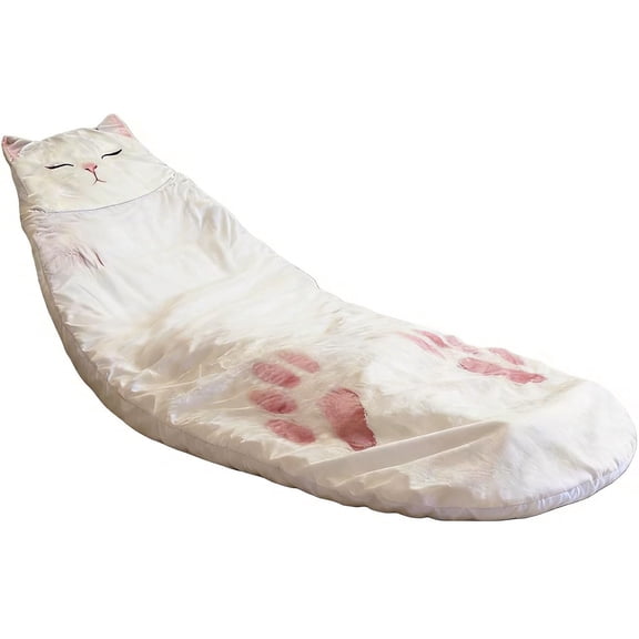 Adult Soft Sleeping Bag – Plush Cat Envelope Sleeping Bag for Camping, Sleepovers & Home Lounging, Washable Warm Blanket 68.9x31.5