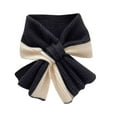 thumbnail image 3 of Women's Color Block Knit Scarf, Soft Winter Scarf, Warm Windproof Neck Wrap for Cold Weather, Versatile Fashion Scarf for Daily Wear, Outdoor Activities and Holiday Gifts-Black, 3 of 5