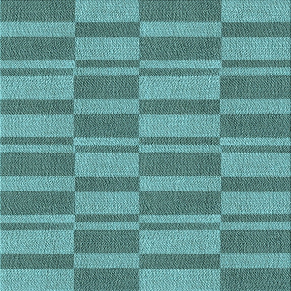Ahgly Company Machine Washable Indoor Square Transitional Turquoise Green Area Rugs, 4' Square