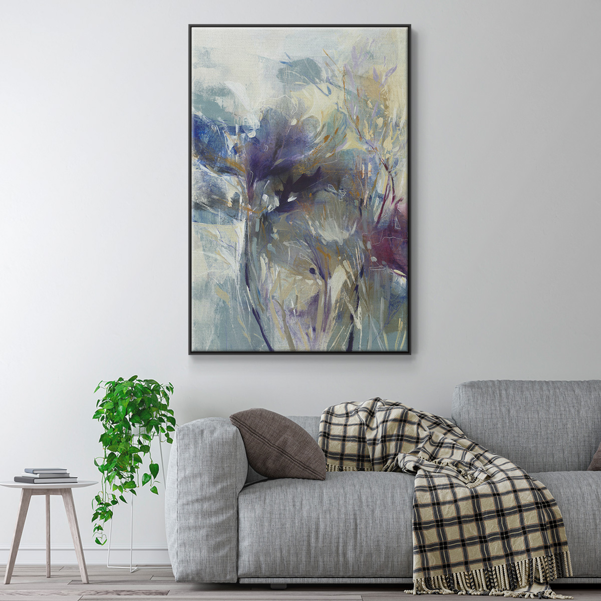 Meadow Saffron I Framed Premium Gallery Wrapped Canvas - Ready to Hang - 17 x 25 - Black Floating Frame