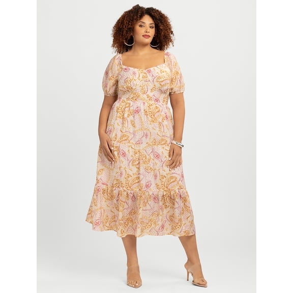 Jessica Simpson Women's Plus Emmory Tiered Maxi Dress, Sizes 0X-4X