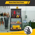 thumbnail image 2 of GVN Tool Storage Workbench with Peg Board 2 Lower Shelves 14 Hanging Accessories-Black, 2 of 11