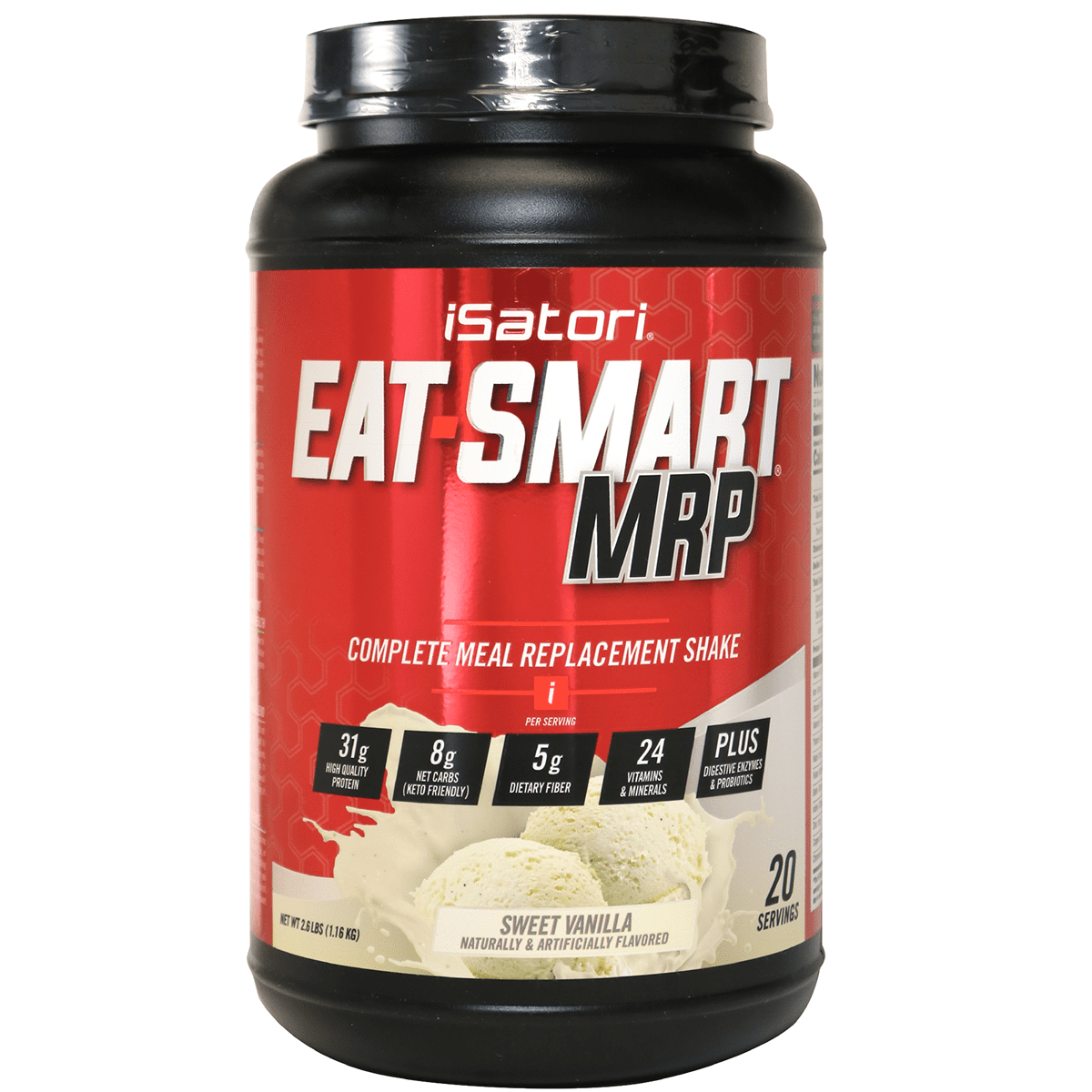 Eat Smart MRP-Complete Meal Replacement Shake with Whey Protein, Fiber, Probiotics, Vitamins and Minerals- Sweet Vanilla (20 Servings)