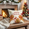 thumbnail image 3 of Merry Christmas Gingerbread Man Decorative Throw Pillow Cover 16 x 16, Xmas Snowflake Porch Patio Outdoor Pillowcase, Funny Winter Holiday Sofa Couch Cushion Case Home Decor, 3 of 3