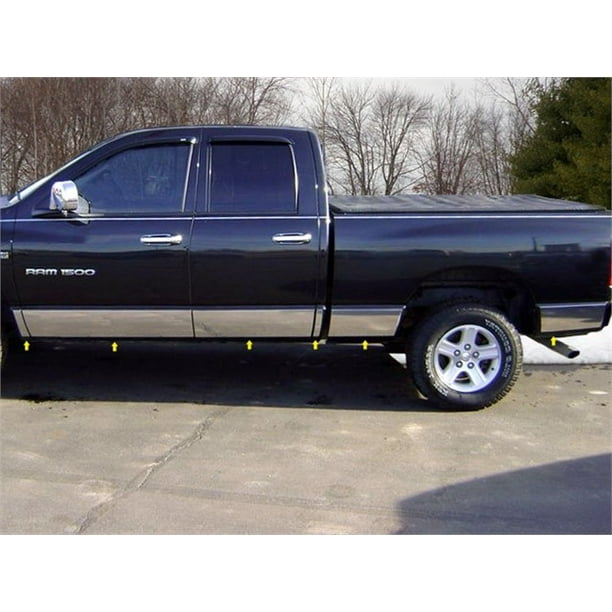 Fits 20022008 DODGE RAM 4Door, Quad Cab, Long Bed (10.5" Width)Stainless Steel ROCKER PANEL