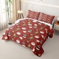 thumbnail image 3 of Erosebridal Festive Santa Claus Twin Quilt Set for Girls, Red Winter Fawn Print Twin Coverlet Set, 2pcs, 3 of 7