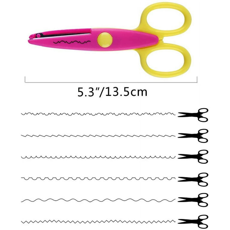 NOGIS 4 Pieces Colorful Edging Creative Craft Scissors Set Wave Pattern  Craft Scissors Used for Photo Edges Colored Paper Children's Paper Cutting  Creative Design -Random Color 
