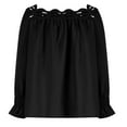 thumbnail image 3 of gakvbuo Fall Clothes For Women 2022 Trendy Business Casual Plus Size Tops For WomenWomens Fashion Solid Color Comfortable Loose T-Shirt Long Sleeves Blouse Casual Tops, 3 of 5