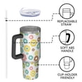 thumbnail image 4 of 40oz Pioneer Flower Floral Print Pattern Insulated Tumbler with Handle, BPA-Free Leak Proof Lid and Straws, Double Wall Vacuum, Hot 12h/Cold 34h, 4 of 6