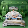 thumbnail image 2 of meiyoeat Cute Camping Twin Duvet Cover For Boys,Heart Camper Print Twin Bedding,Light Gray Reversible,2pcs,1 Duvet Cover and 1 Pillowcase, 2 of 6