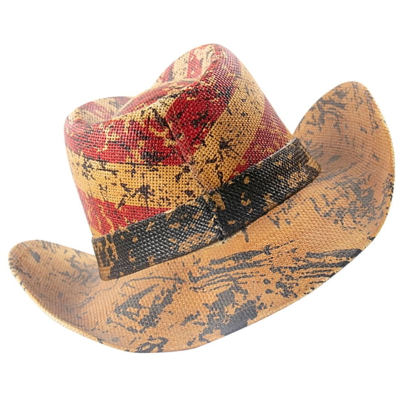 LOLIPPYY Classic Western Style Straw Hat Unisex Hat for Outdoor Use and Costume Accessories