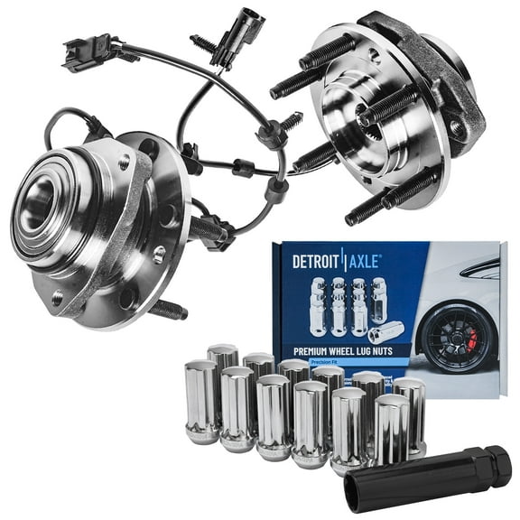 Detroit Axle - Front Wheel Hub Bearings   Wheel Lug Nuts Replacement for Chevy SSR GMC Envoy Buick Rainier - 15pc Set Fits select: 2004-2008 CHEVROLET TRAILBLAZER LS/LT