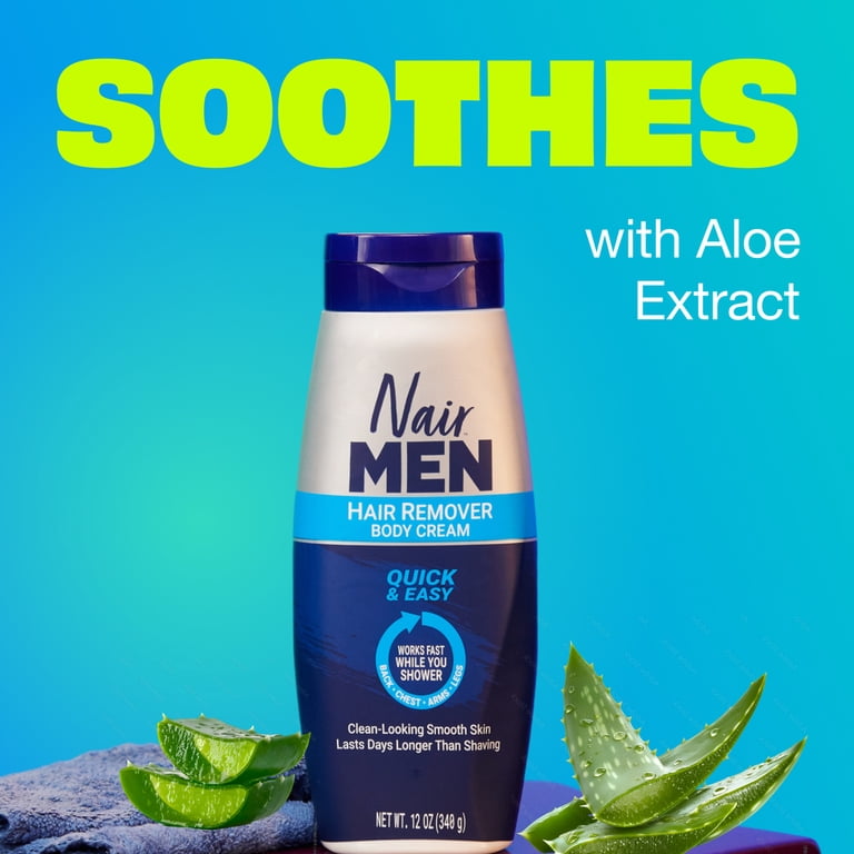 Nair, Men Body Hair Remover Cream, 12 oz, Soothing Aloe Lanolin