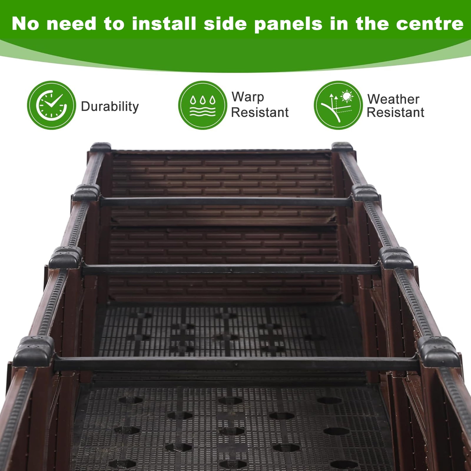 AsterOutdoor Raised Garden Beds Outdoor, Planter Boxes Outdoor Garden Box with Drain Outlet, polypropylene 440lb Capacity, 31.5x31.5x19.6in