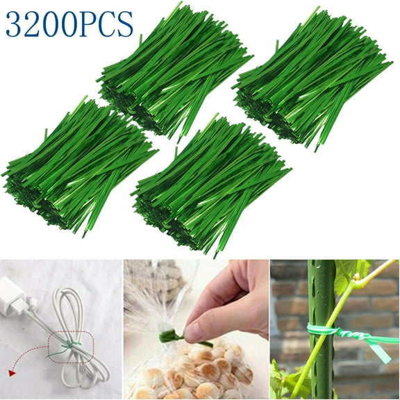 Deeceymbur Garden Ties for Plants, 3200PCS Plastic-Coated Wire Tie – Durable Binding Solution for Garden Plants, Trees & Shrubs