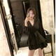 thumbnail image 2 of Vestido de mujer con cuello en V y cintura alta Vestido de niña Tipo suelto Top con pajarita, XL, Negro Scienceny  AP001519-07B, 2 of 7