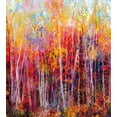 thumbnail image 3 of Nature Duvet Cover Set, Vibrant Colored Painting Trees in the Autumn Forest Impressionistic Art, Decorative 3 Piece Bedding Set with 2 Pillow Shams, Queen Size, Orange Yellow, by Ambesonne, 3 of 3