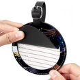 thumbnail image 2 of Starry 2pcs PU Leather Round Bag Tags with Privacy Cover and Name ID Tag - Suitcase Tags for Travel Luggage, Handbags, Backpacks, School Bags, 2 of 6