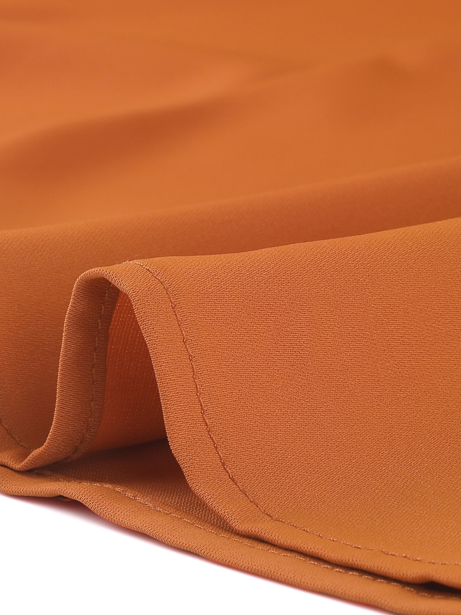DARING DIVA Chiffon Semi Sheer Long Sleeves Keyhole Neck Blouse S Orange