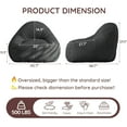 thumbnail image 3 of NeoNubo 4 ft Comfy Gaint Bean Bag Chair Stuffed Memory Foam for Adults, Medium Size Beanbag Sofa With Ottoman, Grey Corduroy, 3 of 8