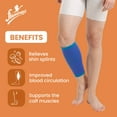 thumbnail image 3 of Flamingo Calf Support Premium Leg Wrap Brace, Compression Sleeve, BLUE, XL, 3 of 7