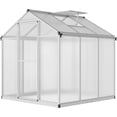 thumbnail image 6 of 6.25x6 FT Greenhouse for Outdoors, Polycarbonate Greenhouse with Quick Setup Structure and Roof Vent, Aluminum Large Walk-in, for Outside Garden Backyard, Silver, 6 of 7