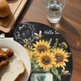 thumbnail image 3 of Sunflower Round 13 Inch Placemats Set of 2, Black White Check Farmhouse Bee Vase Floral HeatResistant Non Slip Place Mats for Dining Table, Wipeable Braided Kitchen Table Mats for Housewarming, 3 of 9