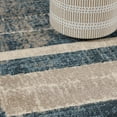 thumbnail image 5 of BNM Modern Farmhouse Wide Striped Indoor Area Rug, 8' x 10', Blue/ Cream, 5 of 7