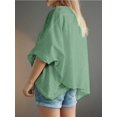 thumbnail image 5 of Women's T-shirt Round neck short-sleeved casual tops Elegant solid colour T-shirt tops, 5 of 6
