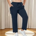 thumbnail image 4 of Bzhegqhd Plus Size Woman Fashion Solid Color Elastic Waist Pockets Pants, 4 of 8