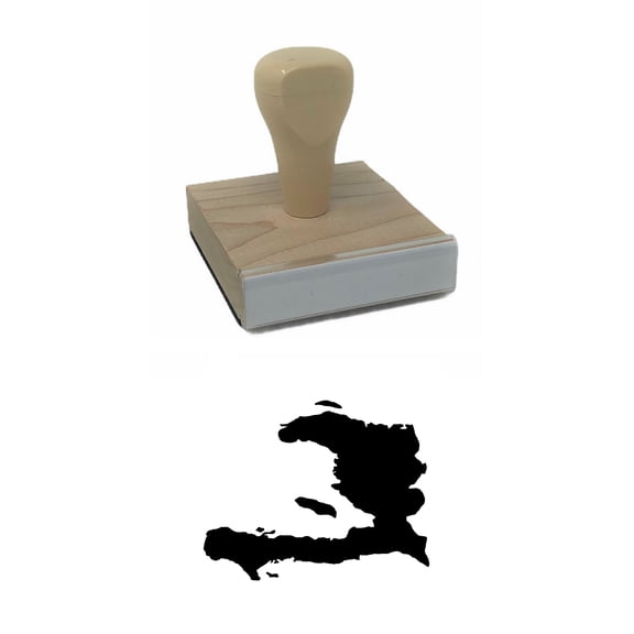 Haiti Country Rubber Stamp, 2 X 2" Wood Stamp