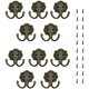 thumbnail image 1 of 10 ganchos de pared doble retro (53 x 38 mm), ganchos de abrigo de aleación de zinc vintage/ganchos de montaje en pared con tornillos para ba?o, abrigo, sombrero y cocina (bronce) LingWen 8390612159916, 1 of 1