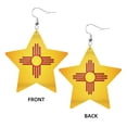 thumbnail image 2 of Leather Star Hook Earrings Flag Of New Mexico Print Earring Dangle Drop Earring For Women, 2 of 6