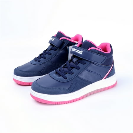 

Girls High Top Skate Shoes Waterproof And Non-slip Sneakers With Shoelaces Velcro Navy Blue