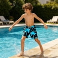 thumbnail image 4 of Rggeeun Boys Toddler Shorts Cute Coconut Tree Pattern Elastic Waist With Adjustable Tie & Side Pockets Loose Fit Wide Leg Knee Length For Summer Travel Party Leisure Bottoms,Blue,11-12 Years, 4 of 6