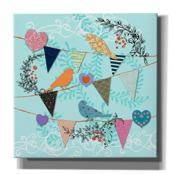 Epic Graffiti 'Birds And Hearts' by Art Licensing Studio Canvas Wall Art, 18" x 18"