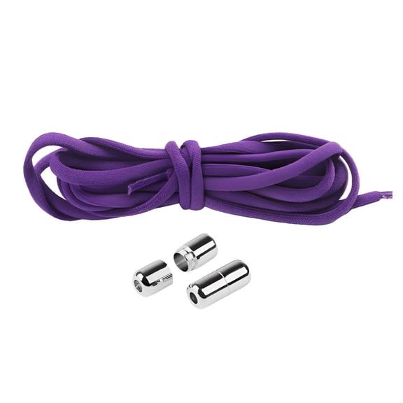 VANIDO 1 Pair Sneaker Shoelaces Wear-Resistant Elastic with Metal Buckles Lock Shoe Laces for Slip on Shoes Lock Laces,Purple