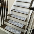 thumbnail image 1 of SussexHome Tetra Design 9" X 28" Stair Treads - 70 % Cotton Anti-Slip Carpet Strips for Indoor Stairs-Easy to Install Stair Treads with Double Adhesive Tape-Safe, Extra-Grip, 13-Pack-Gray, 1 of 9