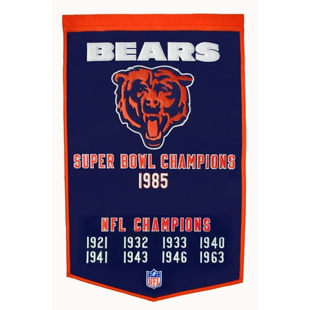 Super Bowl Dynasty Banner - Chicago Bears Winning Streak Super Bowl Champions Wool Dynasty Banner