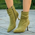 thumbnail image 4 of SACFOF Sexy Slouch Ankle Boots for Women with Fashion Mid Stiletto Heels Pointed Toe Bootie, 4 of 6