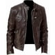 thumbnail image 1 of Men"s Casual Leather Jacket Front Zipper Closure Vintage Outwear For Working Driving Travel Outfit, 1 of 4